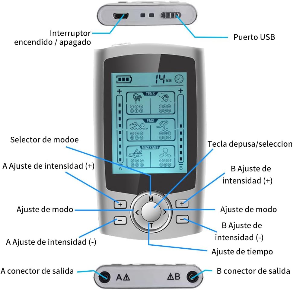 SKY-TOUCH 24 Modes Rechargeable Pulse Therapy Massager – Pain Relief & Muscle Relaxation, Includes Electrodes & Accessories