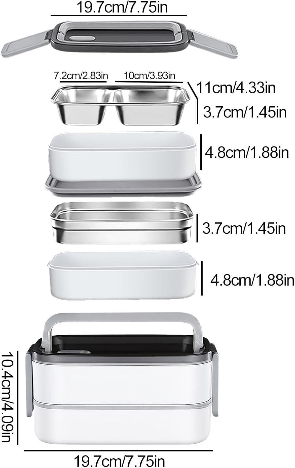 SKY-TOUCH Insulated Lunch Box,Double Layer Stainless Steel Heated Bento Box,Leakproof Lunchbox with Detachable Divider,Microwave Food Safe,with Utensils and Bento Box Bag- BFA Free