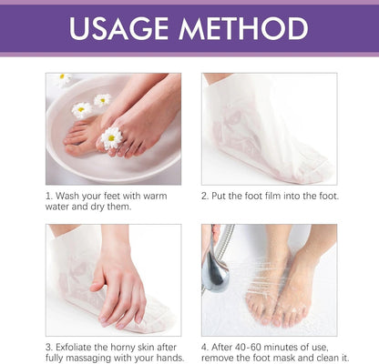SKY-TOUCH Lavender Exfoliating Foot Mask – 2 Boxes (4 Pairs), Moisturizing, Callus Removal, Dead Skin Treatment, Softens and Hydrates Feet