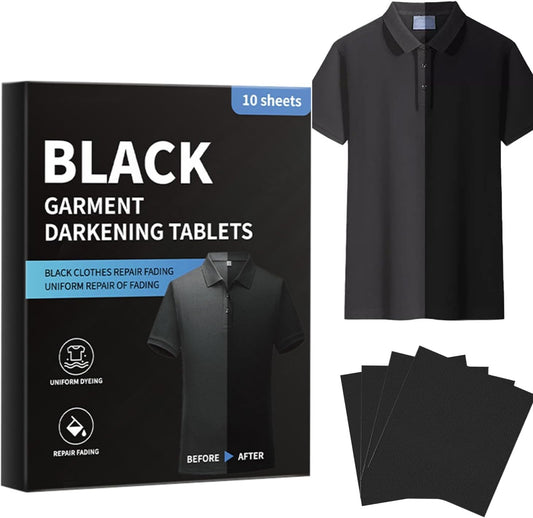 SKY-TOUCH 10PCS Black Fabric Dye Sheets, Clothes Color Restorer & Fade Preventer, Long-Lasting Color Fixing for Cotton, Silk, & More, Anti-Fade Protection for Black Clothes in All Wash Conditions