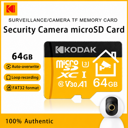 Camera Memory Card, KI330 64GB/128GB microSDXC Memory SD Card,High Speed Micro SD Card for Security Cameras, Dash Cams, Home Surveillance, 4K Video Recording, Fast Data Transfer