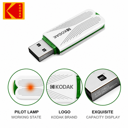 K182 USB 2.0 Flash Drive, Portable U Disk Memory Stick, High-Speed USB2.0 Storage, 16GB/32GB/64GB, with Leather Lanyard for Laptop, PC, File Transfer & Backup, Car, Office