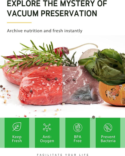 SKY-TOUCH 1Pack Vacuum Sealer Bags : Thickened Puncture Prevention Food Saver BPA Free for Sous Vide cooking Microwave Freezer Food Storage (15 * 500cm, 22 * 500cm, 28 * 500cm)