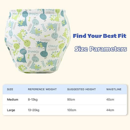 SKY-TOUCH 5PCS Baby Potty Training Pants Cotton, Soft Breathable Potty Training Underwear for 1-3 Years, Highly Absorbent Reusable Diapers for Baby Boys & Girls (L, Girl 13-20kg)