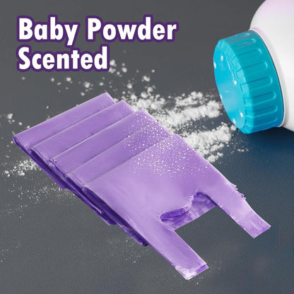 SKY-TOUCH Portable Biodegradable Disposable Diaper Wet Waste Bag (400pcs/box) Baby Powder Scented Wet Waste Bag Vest Design Baby Diaper Bag Suitable for Travel and Daily Use