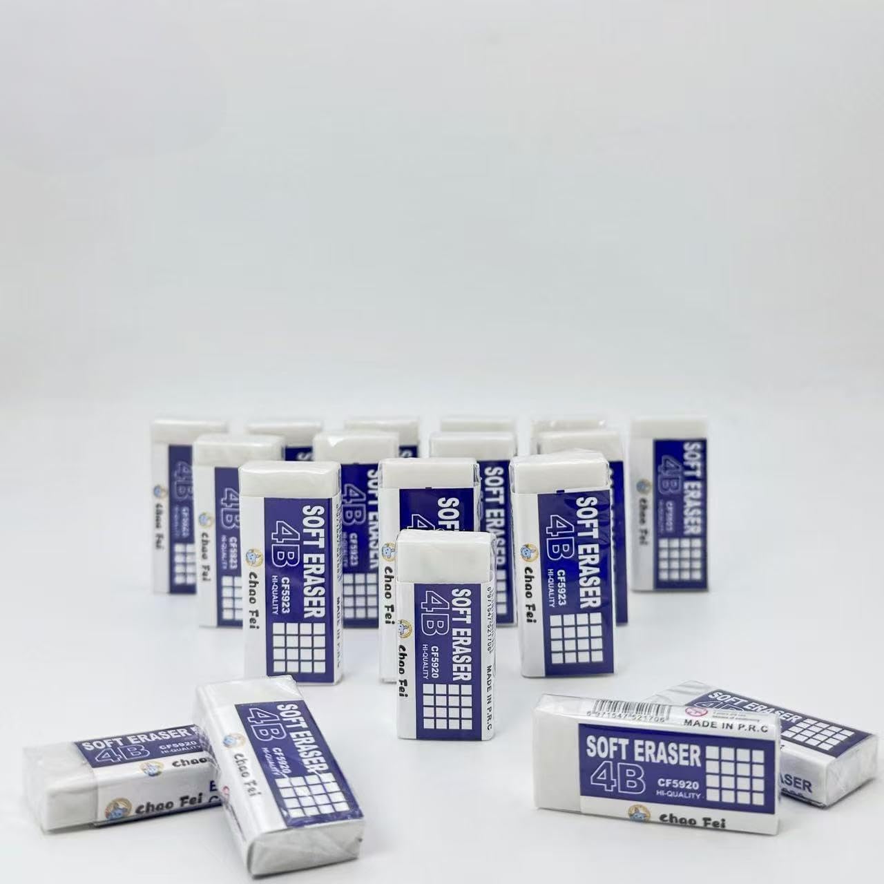 SKY-TOUCH 30PCS 4B Soft Eraser for Students & Artists, Clean Erasing for Exams & Sketching, PVC Rubber, Minimal Shavings, Ideal for Drawing & Writing