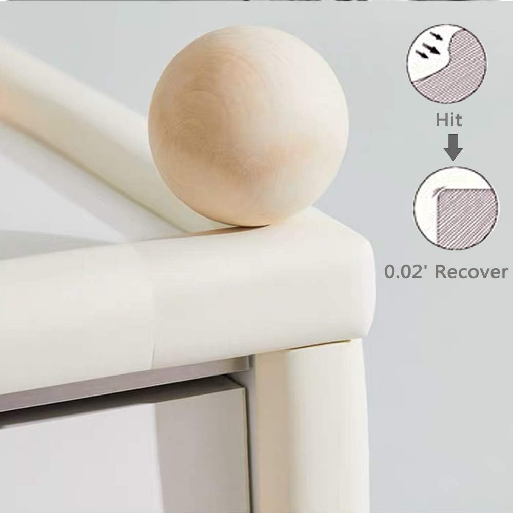 SKY-TOUCH 8 PACK Baby Safety Corner Guard, Hefty-Fit Heavy-Duty Soft NBR Rubber Foam, Furniture Fireplace Safety Bumper Guard, Off-White, with Stick Tape