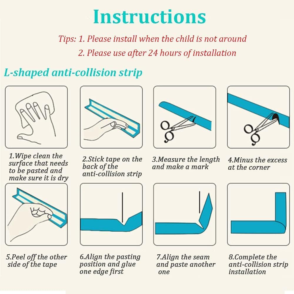 SKY-TOUCH Baby Safety Corner & Edge Protector Set – 4M Foam Cushion Strip for Furniture, Childproof Table & Corner Guards, with Tape (White)