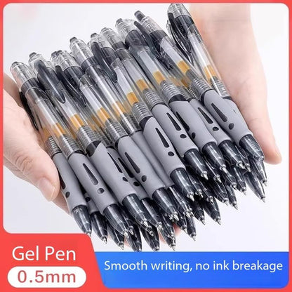 SKY-TOUCH 12 PCS set 0.5mm Retractable Black Ink Pens, Bullet Tip, Quick Drying Black Ink, Soft Rubber Grip, Smooth Writing, Perfect for Exams & Signing
