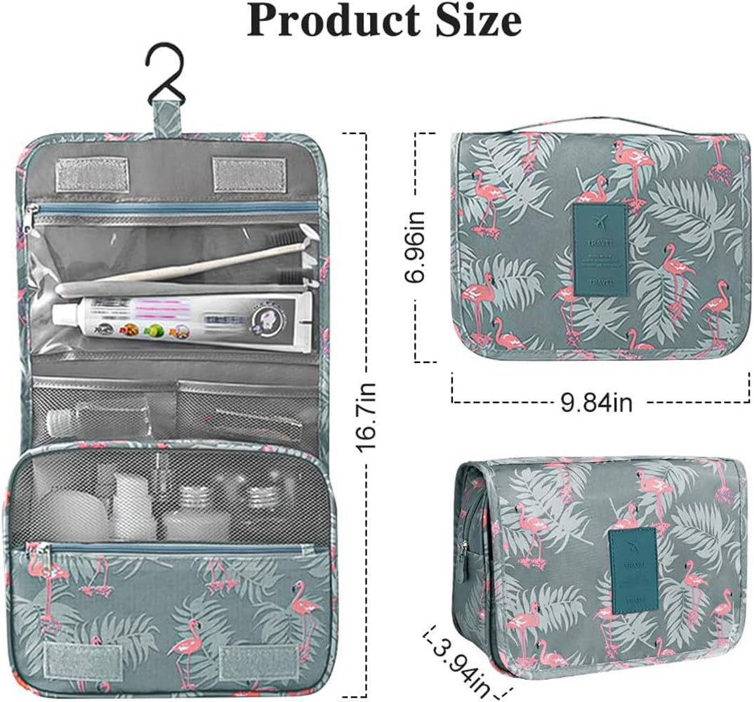 100pcs Travel Hanging Toiletry Wash Bag Waterproof Cosmetic Case Makeup Organiser Organizer Toiletry Storage Box with Adjustable Compartments for for Women Girls Kids (Grey)