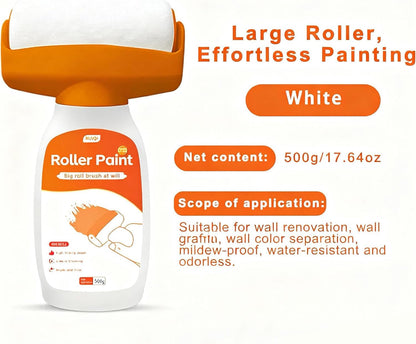 SKY-TOUCH 500g Wall Repair Paint Kit With Roller 2pcs, Includes Sandpaper and Gloves, Low-Odor Latex Paint for Repairing Stains, Mold, Discoloration, Graffiti, and Scratches on Walls