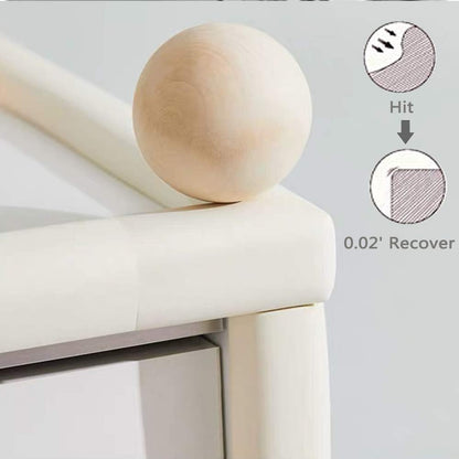 SKY-TOUCH 8 PACK Edge Corner Protector Baby Proofing, Hefty-Fit Heavy-Duty Soft NBR Rubber Foam, Furniture Fireplace Safety Bumper Guard, Off-White, WITH Tape