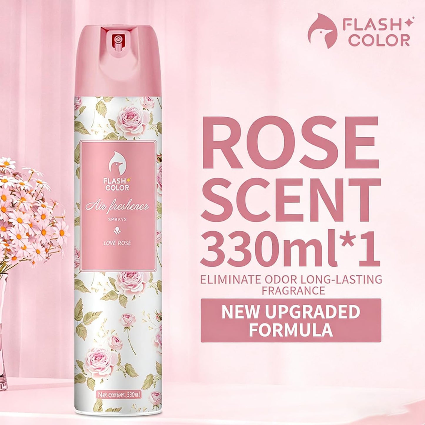SKY-TOUCH Rose Blossom Air Freshener Spray 330ml - Long-Lasting Fragrance, Odor Neutralizer & Air Purifier for Home & Office