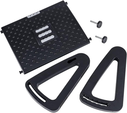 SKY-TOUCH Under Desk Footrest : Adjustable Height Footrest with Massage Roller Ergonomic Foot Stool with Massage Texture for Home Office Pressure Relief (Black)