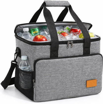 SKY-TOUCH Outdoor Cooler Picnic Bag, Outdoor Camping Storage Bag Large Capacity, Easy To Clean and Versatile Use Suitable For Camping Picnics, L SIZE - 34x25x26m,Grey