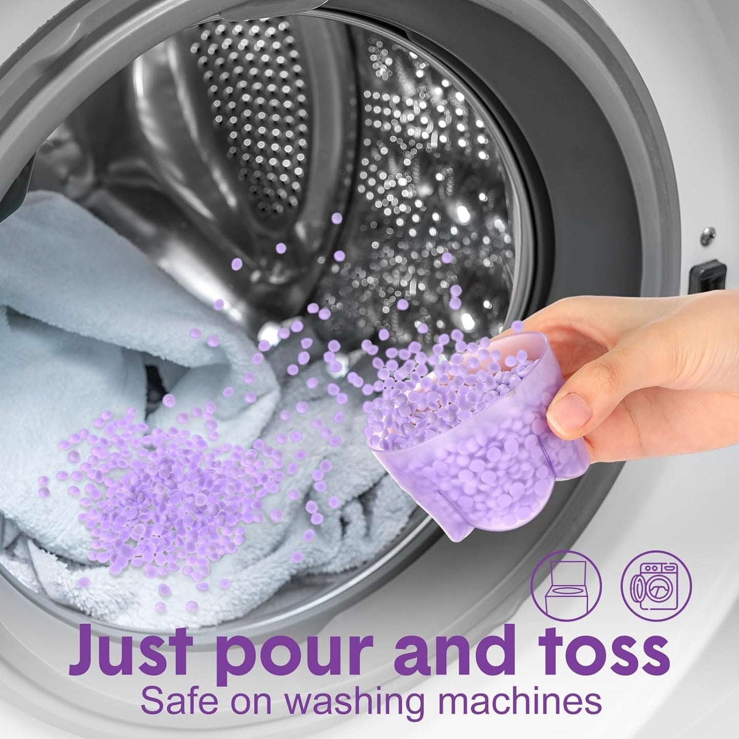 SKY-TOUCH 4 Bottles（1.04KG） Lavender Scent Laundry Booster Beads, Premium Fragrance for Fresh & Soft Clothes, Long-Lasting Scent, Easy Dissolve, No Residue