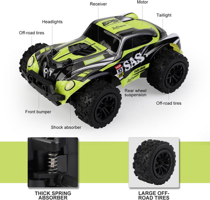 SKY-TOUCH 1:20 scale high speed remote control car, 2.4GHz high speed all terrain off-road remote control truck, boy car toy, waterproof electric car, durable toy gift, suitable for boys aged 6-14.