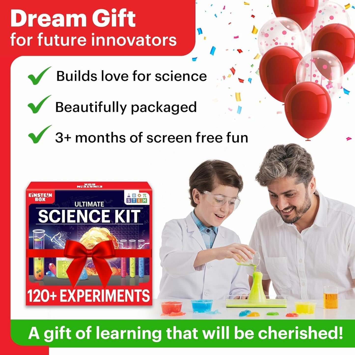 SKY-TOUCH 120pcs Toy Science Kit set,for Girls & Boys Ages 7-14 Gift Toys,Learning & Education STEM Toys For Kids, 120pcs Experiments