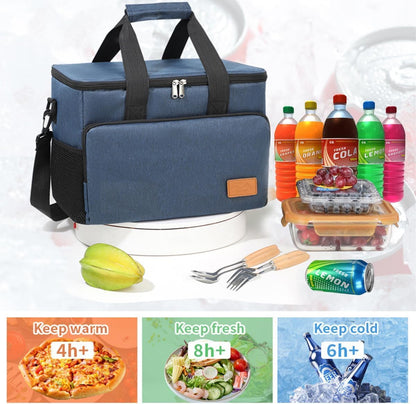 SKY-TOUCH Outdoor Cooler Picnic Bag, Outdoor Camping Storage Bag Large Capacity, Easy To Clean and Versatile Use Suitable For Camping Picnics, L SIZE - 34x25x26m,Grey