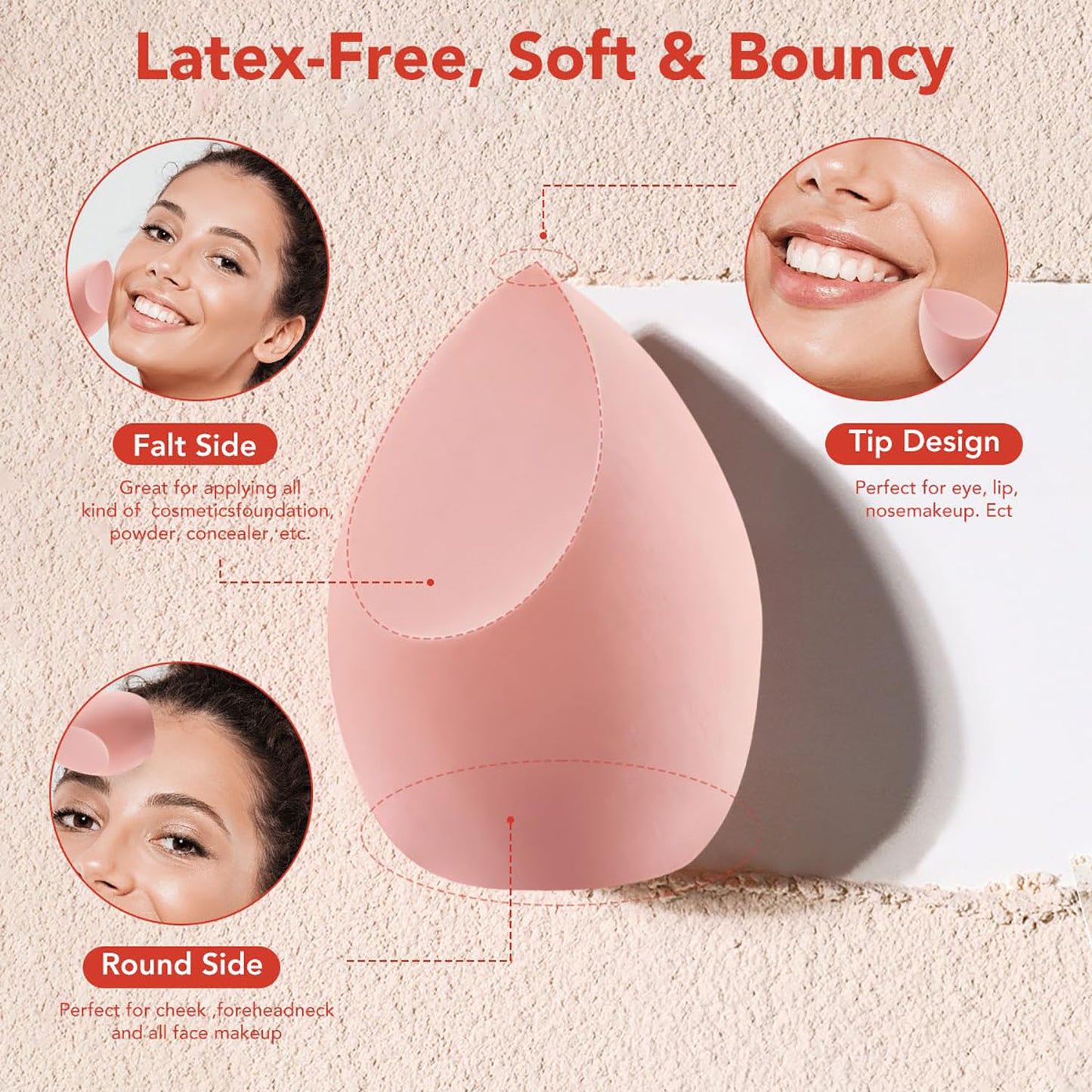 SKY- TOUCH 20pcs Make up Sponge Set，Emulsion Free Foundation Make-up Applicator，Suitable for Powders, Creams, And Liquids Soft Makeup Egg