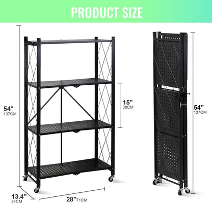 SKY-TOUCH Foldable Storage Shelves, Storage Racks Kitchen Cabinet, Shelf Storage Multipurpose Rack for Living Room Bedroom Kitchen Garage Easy Assembly