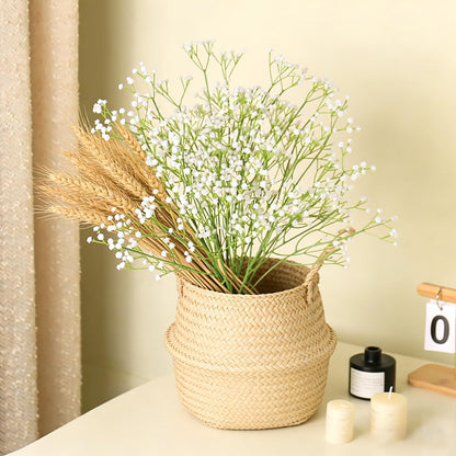 SKY-TOUCH 6 Pcs Artificial Baby Breath Gypsophila Flowers Bouquets Realistic-Looking Artificial Plants Suitable For Offices Indoor Outdoor Weddings DIY Party Centerpieces And Decorations (White)