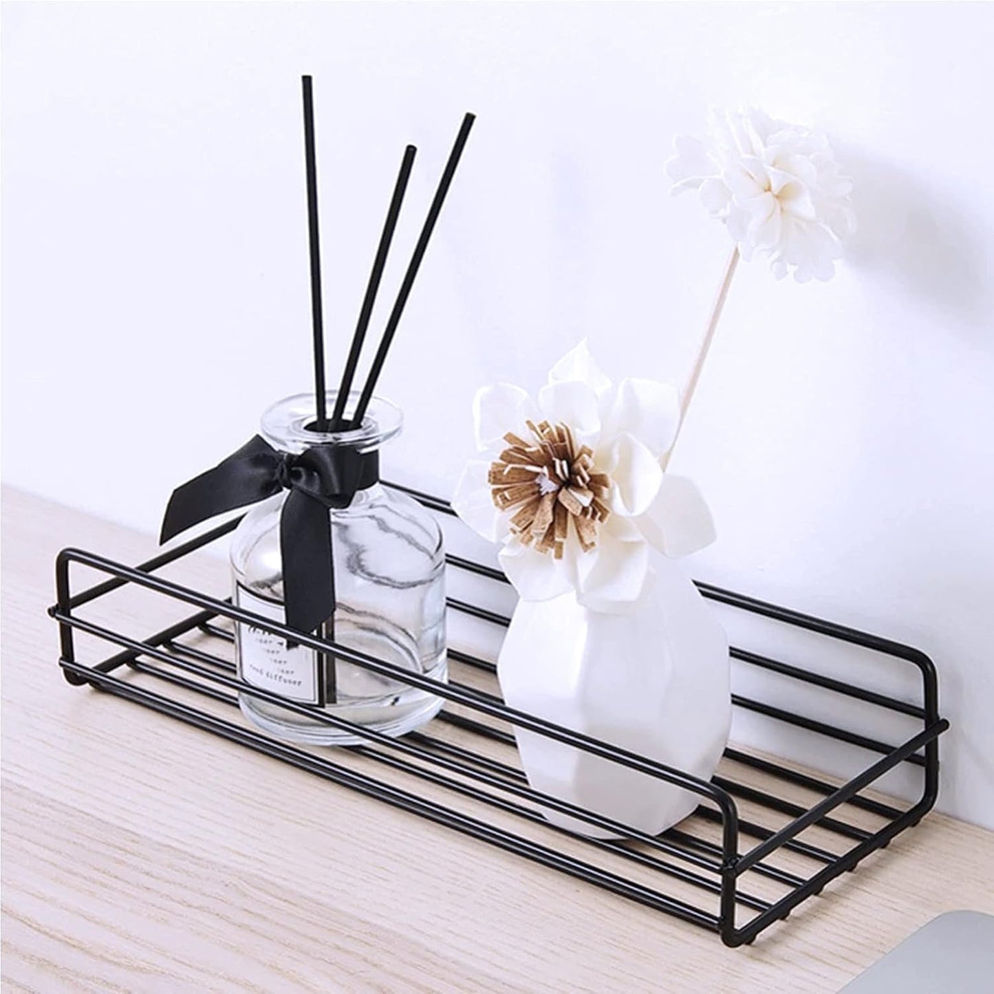 SKY-TOUCH 2pcs Shower Caddy Shelf, Bathroom Wall Shelves, Shower Caddy, Shower Shelf, Bathroom Caddies, Bathroom Shelf No Drilling, Shower Storage, Wall Mounted Bath Caddy, Self Adhesive Shelves Black