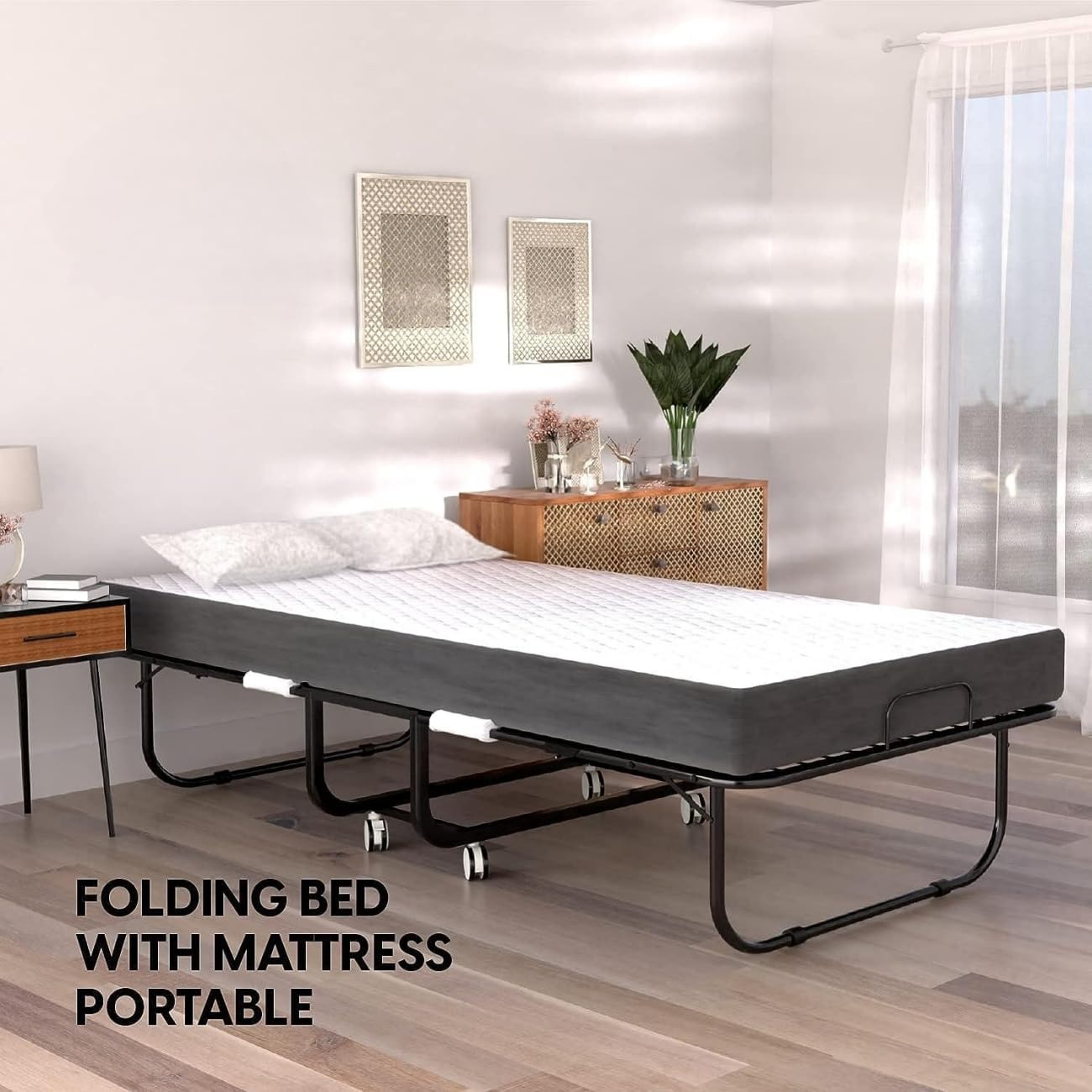 SKY TOUCH Folding Bed with Memory Foam Mattress Portable Foldable Bed SKY TOUCH UAE