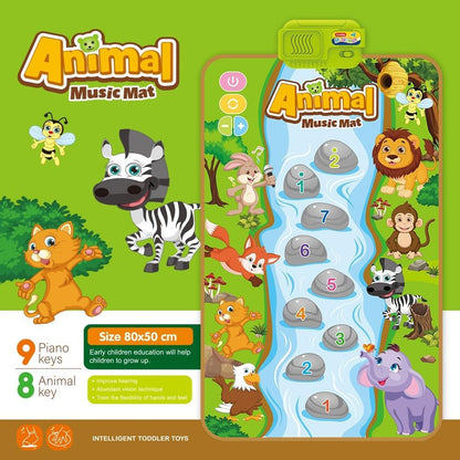 SKY-TOUCH Animal Music Mat, Early Learning Educational Toys, Montessori Sensory Musical Dance Mat for Toddlers Boys Girls, Touch Play Floor Keyboard Pad, Gifts for Kids 18+ Months (80*50cm)