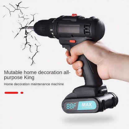 SKY-TOUCH 21V Cordless Drill Set with 2 Batteries, Charger, 28 Accessories and Storage Case, Electric Power Drill Kit with 2 Variable Speed, 25+1 Torque Settings, Forward/Reverse Control, LED Light