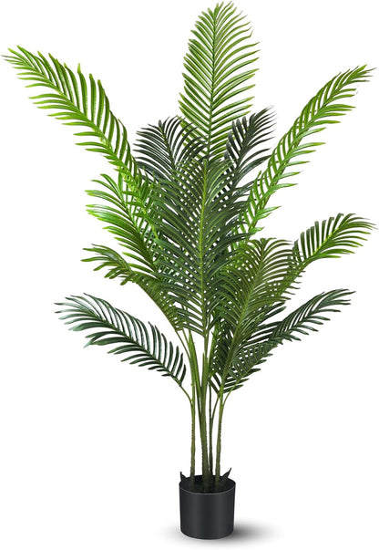 SKY-TOUCH Artificial Tree Fake Plants: 140cm Areca Palm Fake Trees Faux Plants Indoor Realistic Plants for Office Home Room Store Decor