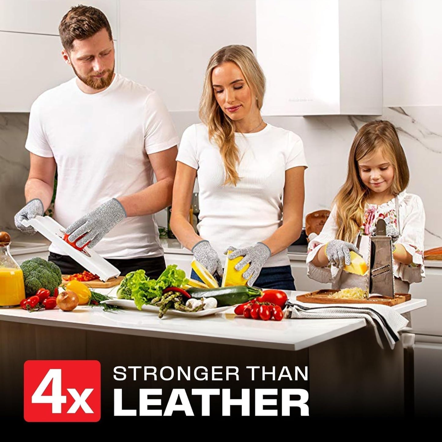 SKY-TOUCH Cut Resistant Gloves Level 5 Protection: HPPE Safety Gloves for Kitchen, Meat Cutting, Mandoline, Factory, Warehouse, Glass Handling – Food Grade, Comfortable, Machine Washable (L, 1 Pair)