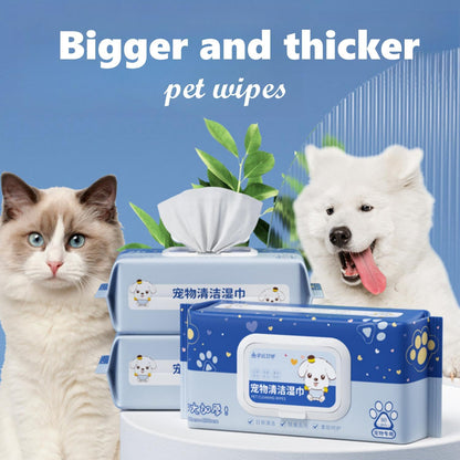 SKY-TOUCH Dog Wipes 80pcs, Pet Grooming Wipes for Dogs & Cats, for full body, eye wipes, ear wipes, Paws, & Butt Unscented (1 pack)