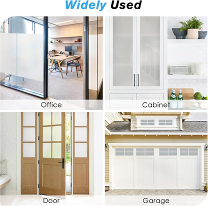 SKY-TOUCH Frosted Window Film : Removable Static Cling One Way Privacy Window Film Sun Blocking Heat Control Anti UV Peep-Proof for Home Office Bathroom Glass Door Window