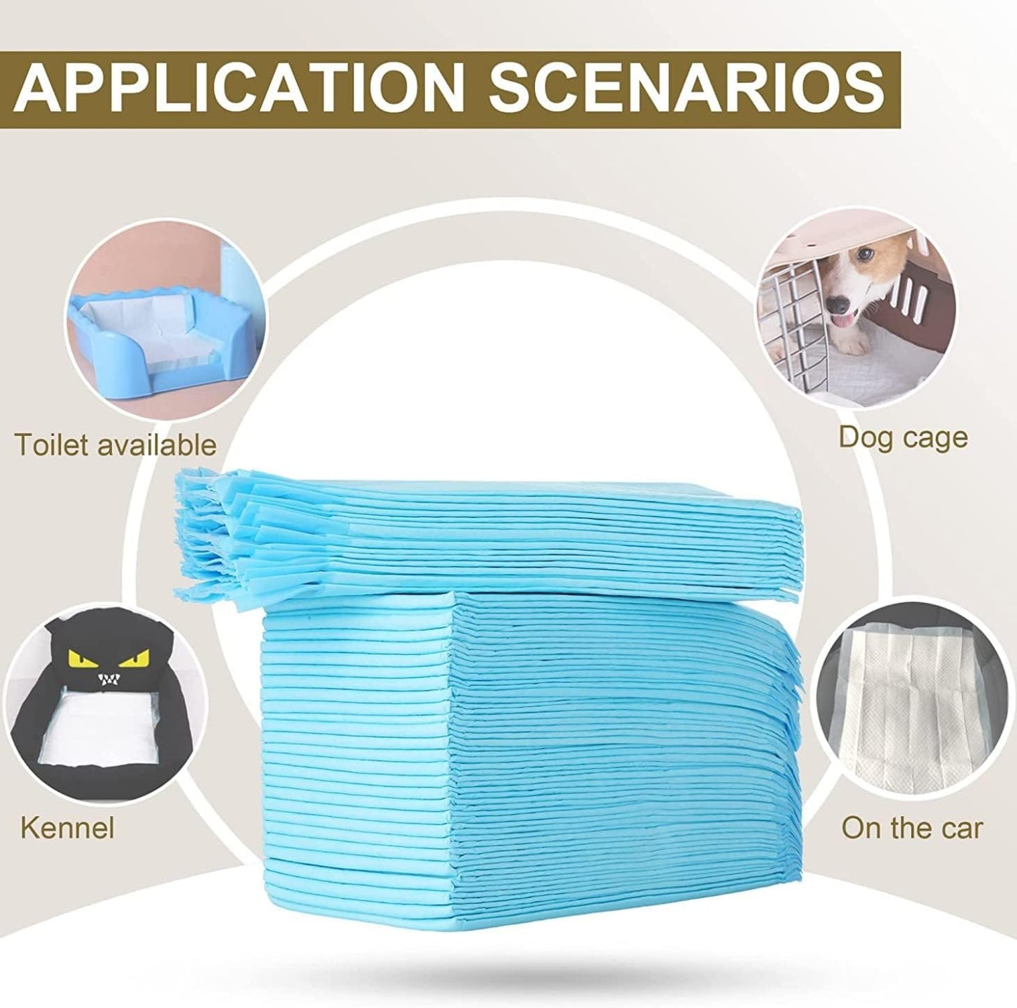 SKY-TOUCH Disposable Absorbent Quick Drying Leak-Proof Pee Pads, Disposable Training Pads For Pets with 5 Highly Absorbent Layers, Puppy Pads For Potty Training For Pets 45 X 33cm, 100 Pieces