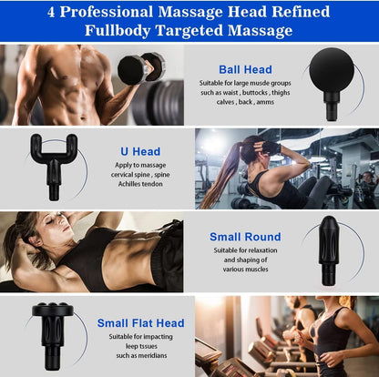SKY-TOUCH Massage Gun,Professional Muscle Percussion Massager with 6 Speeds,Quiet Portable Electric Massager for Shoulder, Body,Back,and Physiotherapy,Compact Cordless Design,19x13x4.5cm (Black)