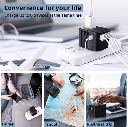 50pcs Universal Travel Adapter, International All in One Power Adapter with High Speed 3 USB & Type C Travel Charger, Travel Adapter for US EU UK AU