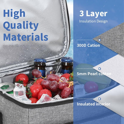 SKY-TOUCH Outdoor Cooler Picnic Bag, Outdoor Camping Storage Bag Large Capacity, Easy To Clean and Versatile Use Suitable For Camping Picnics, L SIZE - 34x25x26m,Grey