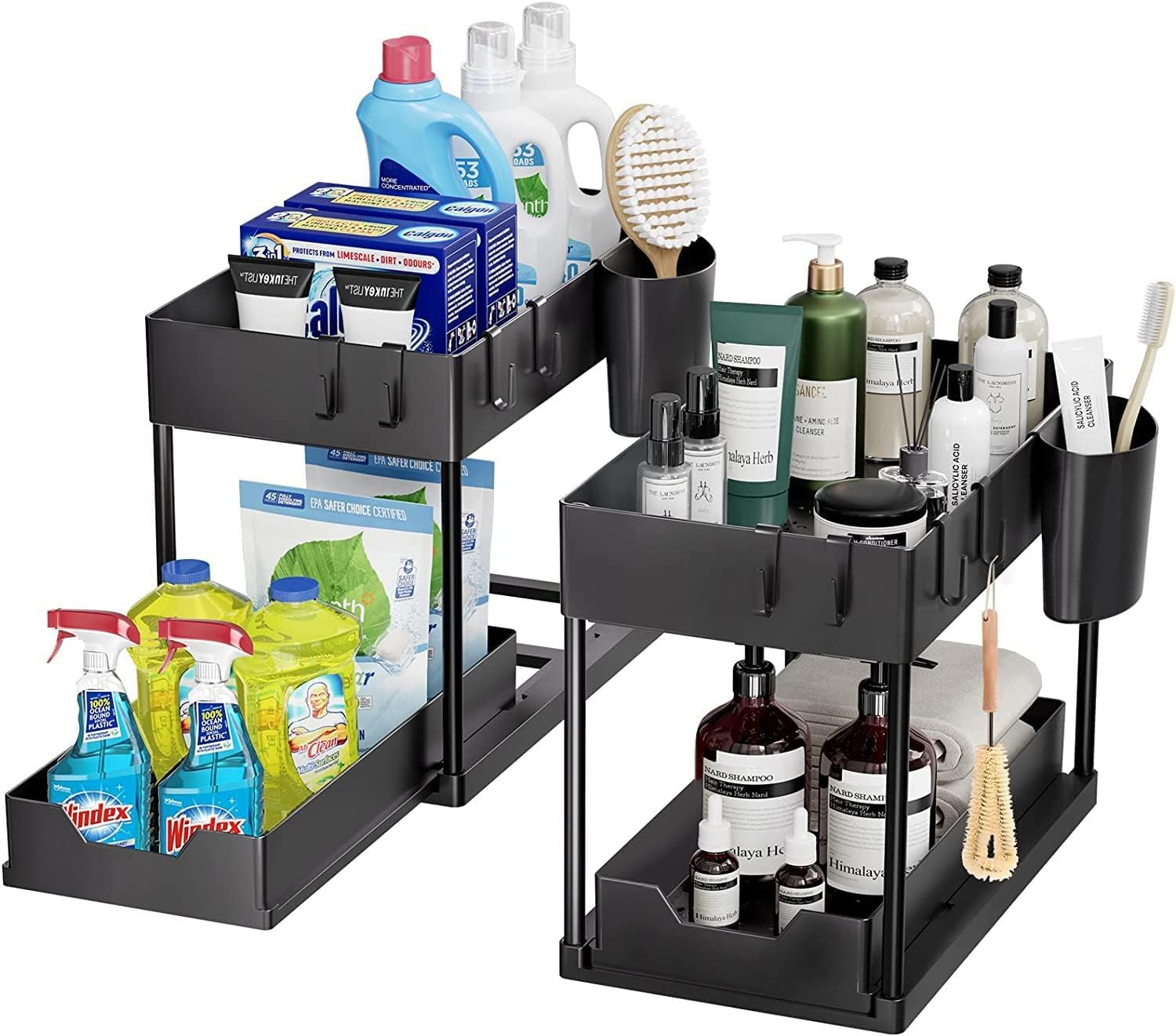 SKY-TOUCH 1pcs Storage Racks Pull-Type Double-Layer Kitchen Storage Ra ...