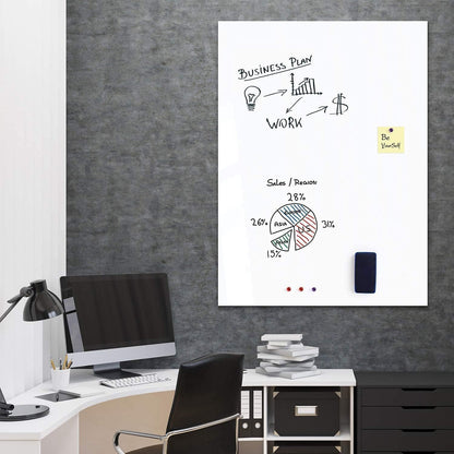 SKY-TOUCH Magnetic Whiteboard Paper, 60 x 90cm, DIY Self-Adhesive Dry Erase Board Sheets, Whiteboard Film Stick on Wall for Office, Home, School - with 3 Markers, 1 Eraser, and 4 Magnets