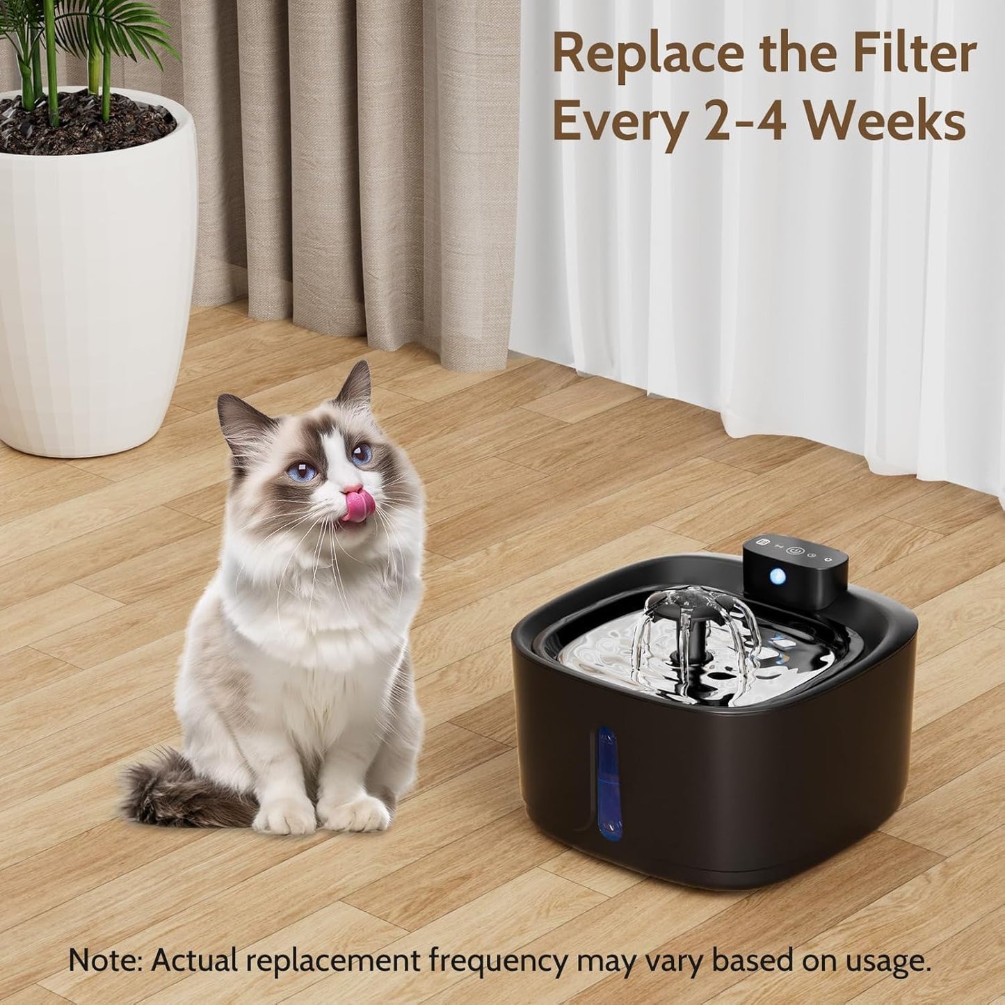 SKY-TOUCH Cat Water Fountain 6 Pieces Filter Element + 2 Sponge Elements, Filter Water Dispenser for Cat and Puppy Replacement Filter Cartridge Filter