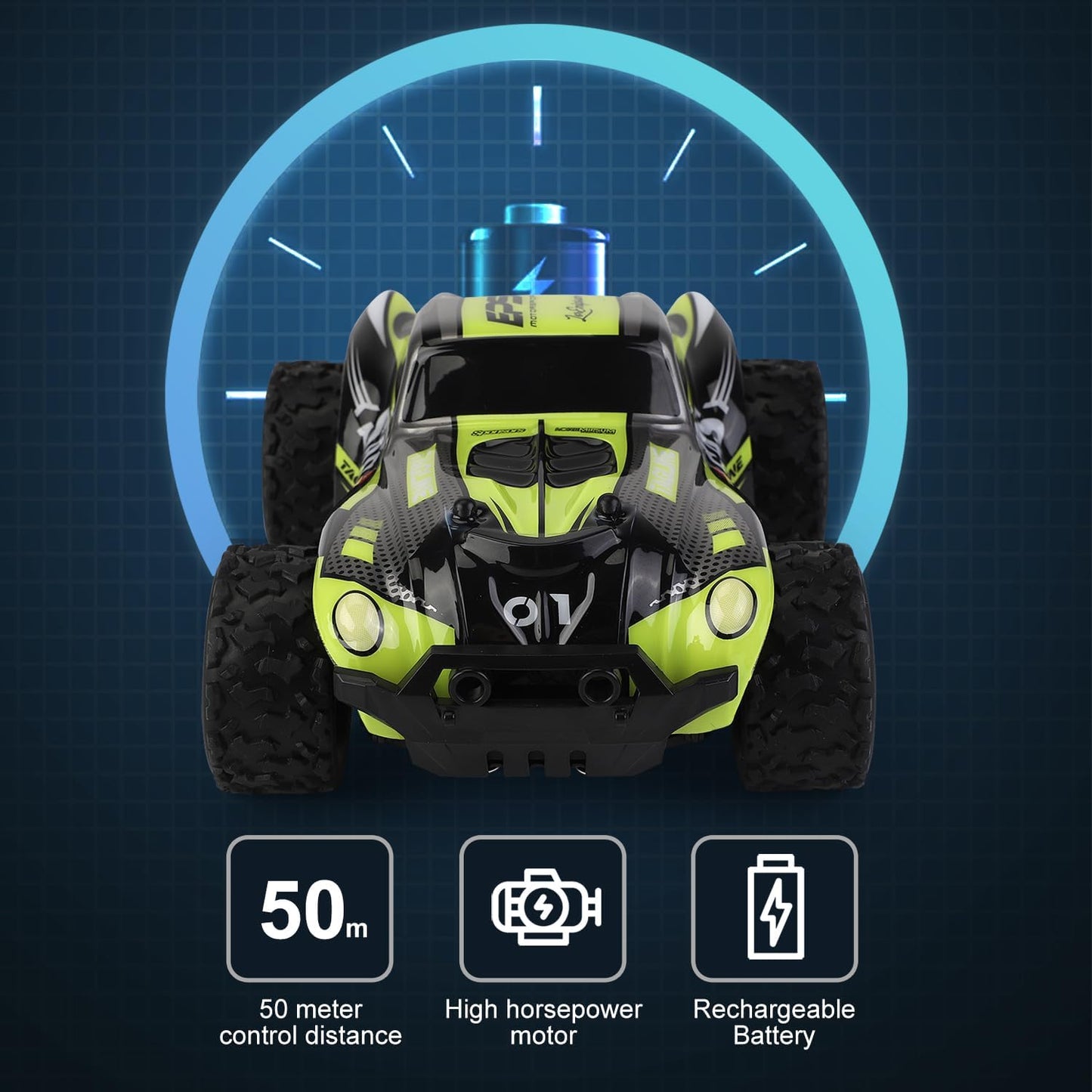 SKY-TOUCH 1:20 scale high speed remote control car, 2.4GHz high speed all terrain off-road remote control truck, boy car toy, waterproof electric car, durable toy gift, suitable for boys aged 6-14.