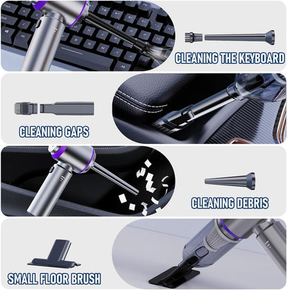 SKY-TOUCH Portable Handheld Cordless Vacuum Cleaner, 16000PA Wireless Mini Vacuum Cleaner 4-in-1 Compressed Air Duster & Air Blower & Pump for Camping, Home, Car, Office, Pets - 6000mAh