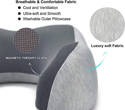 100pcs Travel Pillow Set, 100% Pure Memory Foam Neck Pillow, U Shape Head Pillow Airplane Travel Kit with 3D Contoured Eye Masks, Earplugs and Storage Bag (Grey)