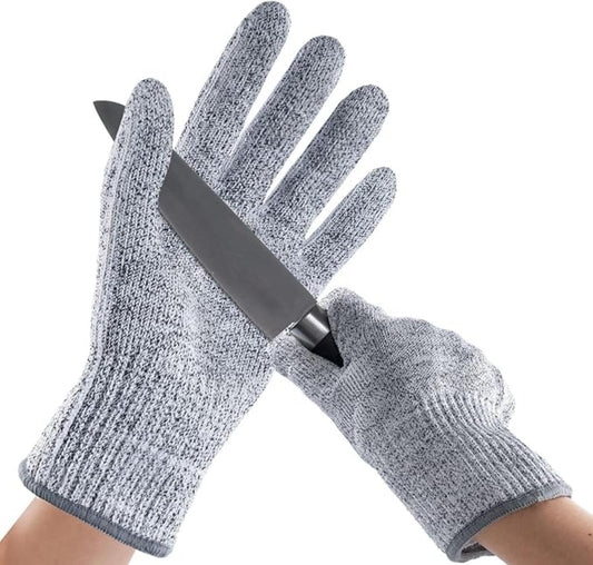 SKY-TOUCH Cut Resistant Gloves Level 5 Protection: HPPE Safety Gloves for Kitchen, Meat Cutting, Mandoline, Factory, Warehouse, Glass Handling – Food Grade, Comfortable, Machine Washable (L, 1 Pair)