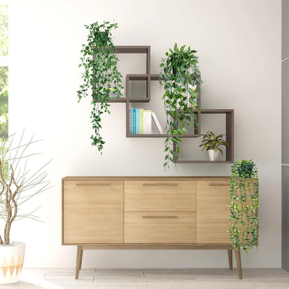 SKY-TOUCH 3Pack Potted Artificial Plants Set, Potted Artificial Green Plants Including Datura, Eucalyptus, And Black Peas Set IIn Pot Plants, For Office Fake Foliage Pendant Plant Home Decor