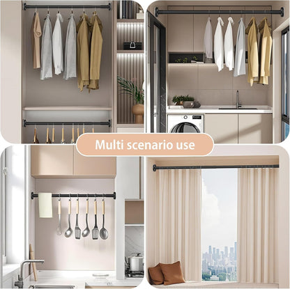 SKY- TOUCH Shower Curtain Rod, Extendable Bar Telescopic Stainless Steel Rod with Non-Slip & Detachable Base, Holds 84kg Expansion range 110-190cm for Bathroom Window Closet Wardrobe - No Drill