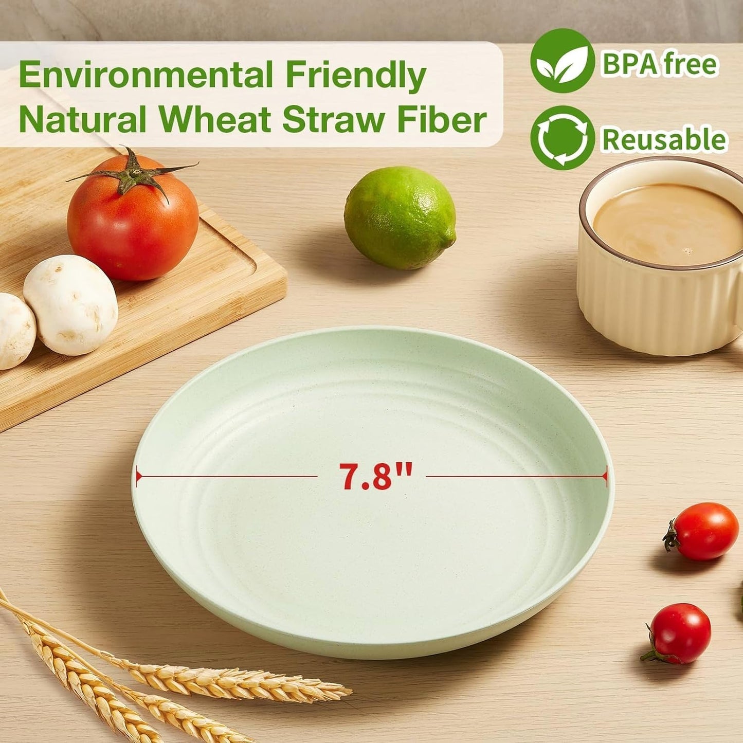 Wheat Straw Microwave And Dishwasher Safe Plastic Plates SKY-TOUCH