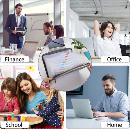 SKY-TOUCH Accordion File Folder with 13 Pockets & Double Zippers – Black 12-Layer Expanding Document Organizer for Students, Teachers, A4 Paper, School & Office Use