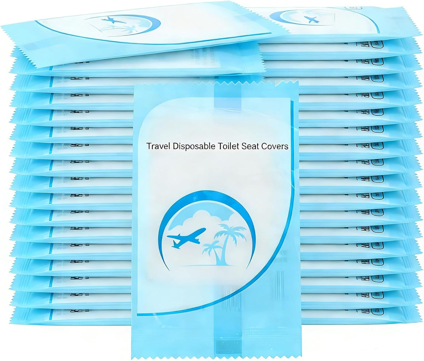 SKY-TOUCH 50PCS Disposable Toilet Seat Covers, Waterproof & Portable Travel Mat, Non-Slip PE Toilet Seat Protector for Public Restrooms, Hotels, Camping, and Travel